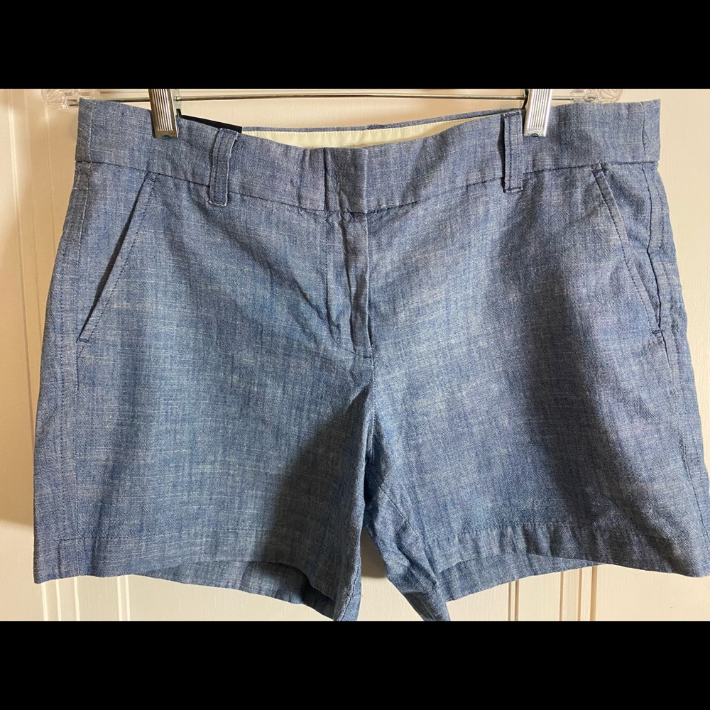 NWT J.Crew Chambray Shorts - Size 8 & 10 - 5” Inseam